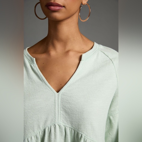 Pilcro Long-sleeve Babydoll Top - Mint Green - Size Extra Small XS - NWT - Picture 3 of 13